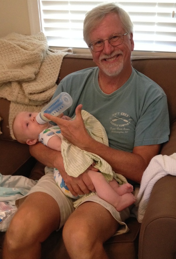 Grandpa and Max: Larry had as much fun as I did with three-month-old Max during our week in Baltimore. 